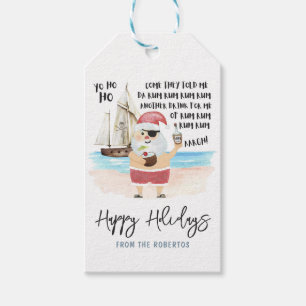 Yo Ho Ho Pirat Santa Rum Funny jul Presentetikett