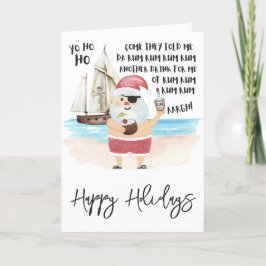 Yo Ho Ho Pirat Santa Rum jul Helgkort