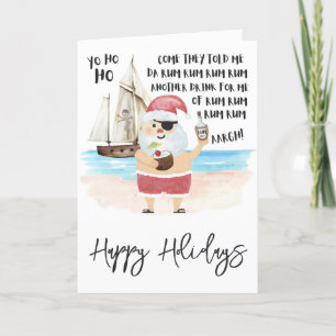 Yo Ho Ho Pirat Santa Rum jul Helgkort