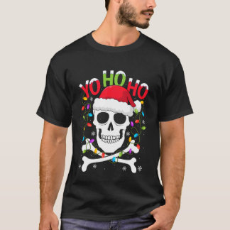 Yo Ho Ho Pirate Boat Cruise Christmas Santa Hat Sk T Shirt