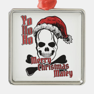 Yo Ho Ho Santa Pirat Jolly Roger Julgransprydnad Metall