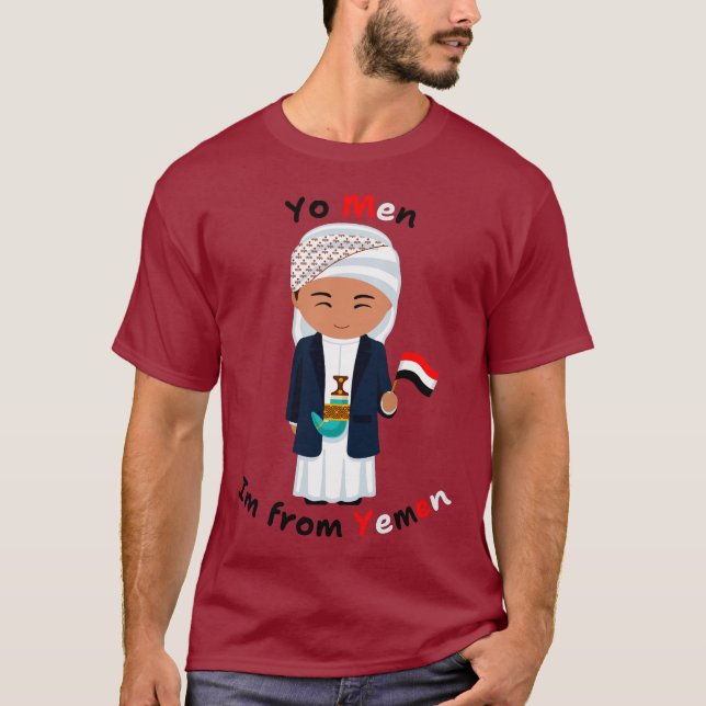 YO MANAR - Jag kommer från Jemen - Lusj Humor T Shirt (Framsida)