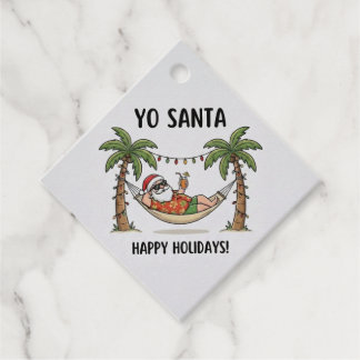 Yo Santa Roligt Sommarjul God Jul Gåvor Etiketter