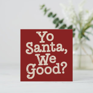 Yo Santa Vi är okej? Team Santa Roligt Xmas Skämt Julkort