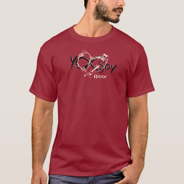 Yo Soy Amor con Corazón Abstracto T Shirt (Framsida)