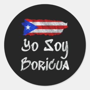 Yo Soy Boricua Island Puerto Rico Flagga Taino Runt Klistermärke