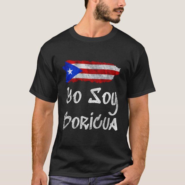 Yo Soy Boricua Island Puerto Rico Flagga Taino T Shirt (Framsida)