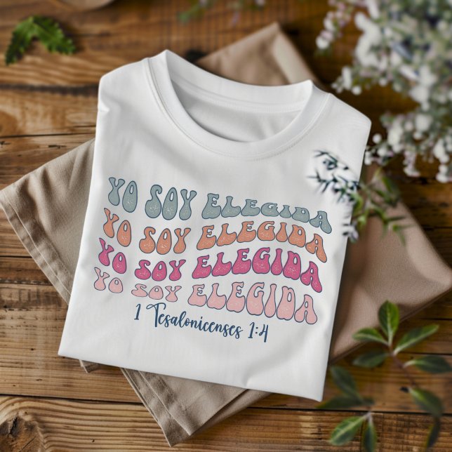 Yo Soy Elegida Distress Christian Spanska T Shirt (Skapare uppladdad)