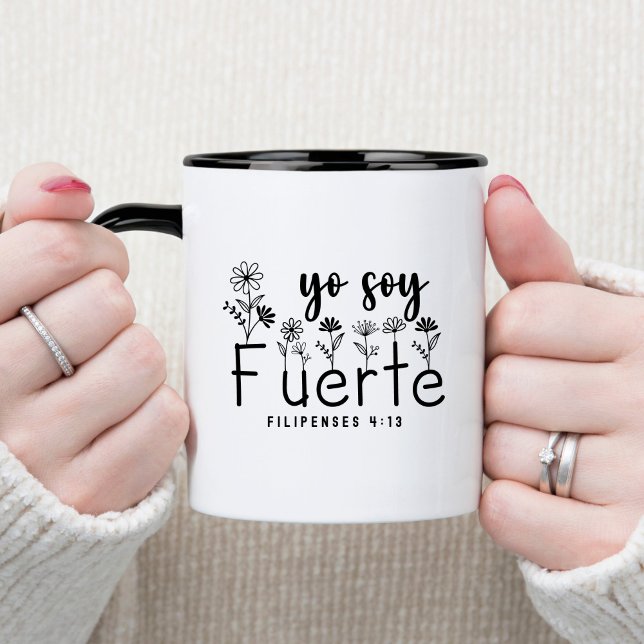 Yo Soy Fuerte spansk kristen kaffemug Mugg (Skapare uppladdad)