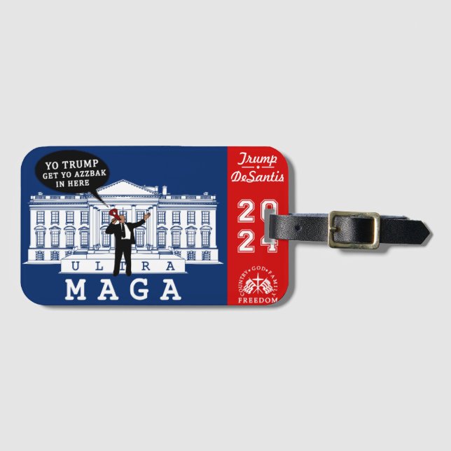 YO TRUMP DESANTIS 2024 Whitehouse Ultra MAGA Bagagebricka (Framsida horisontal)
