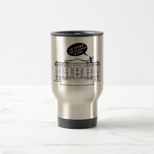 YO TRUMP - WHITEHOUSE STAINLESS STEEL VATTEN BOTTL RESEMUGG (Center)