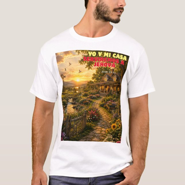 YO Y MI CASA SERVIREMOS A JEHOV{A T SHIRT (Framsida)