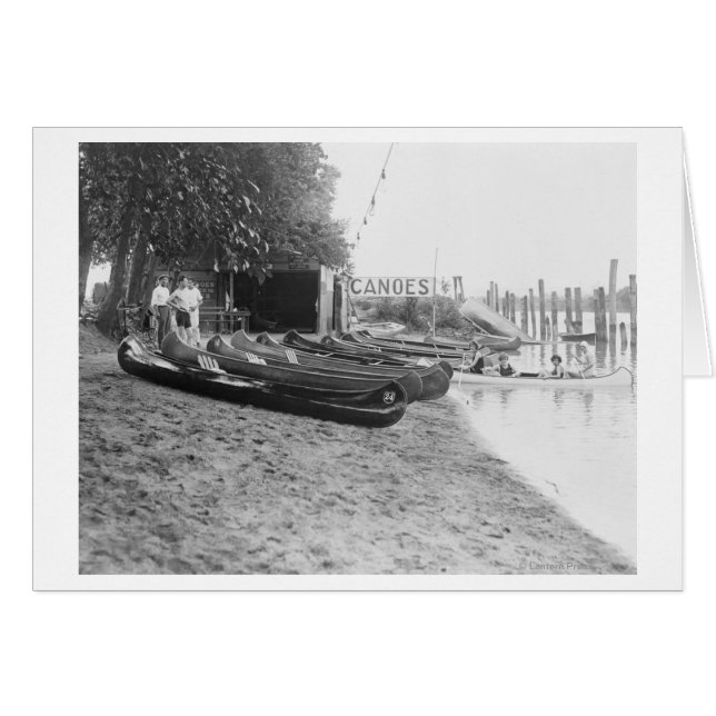 Yocum Canoe House, Arlington Beach Park Hälsningskort (Framsidan Horizontal)