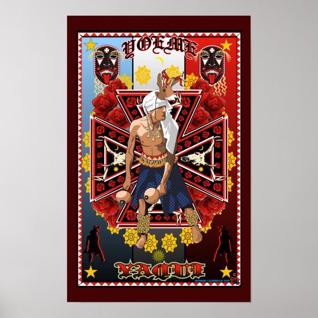 Yoeme Yaqui Hjort Dancer Art print poster (Framsidan)