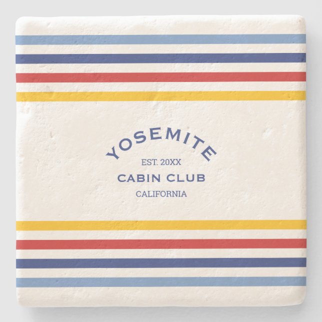 Yoesmite Cabin Klubb Anpassningsbar Vapensköld Par Stenunderlägg (Framsidan)