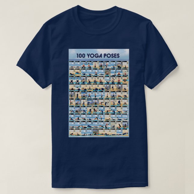 Yoga 100 Ashtanga Hatha Yoga Poses Long T Shirt (Design framsida)