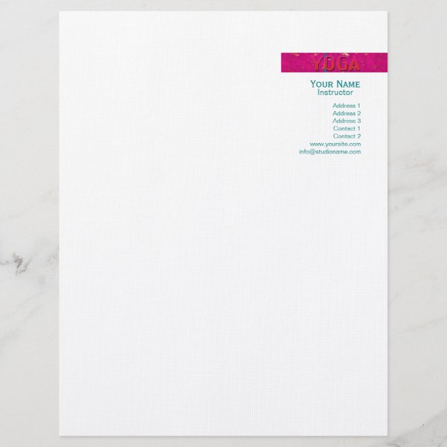 Yoga 1 - Letterhead Brevhuvud (Framsida)