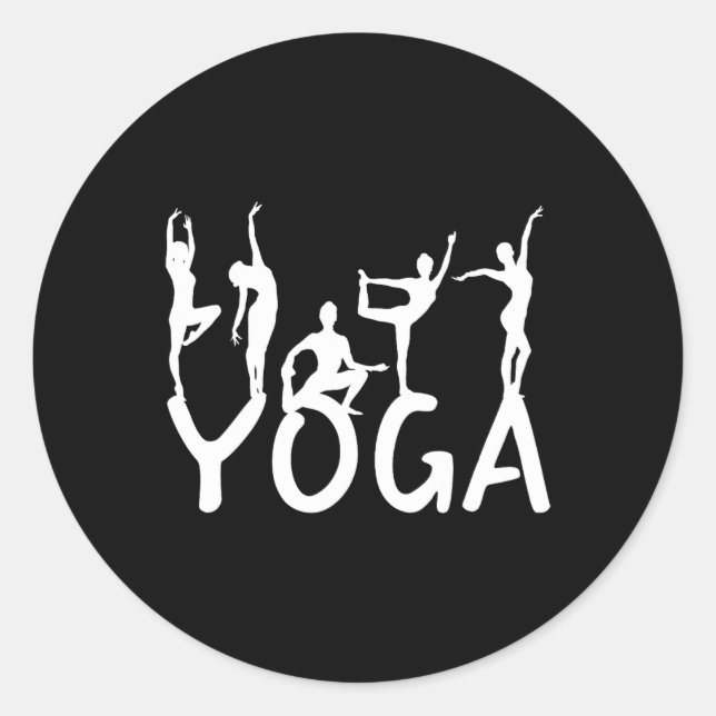 Yoga _2  runt klistermärke (Framsida)