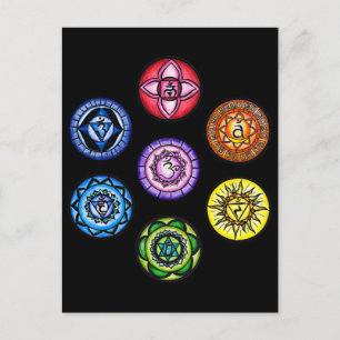 Yoga - 7 Chakras Energy Vykort