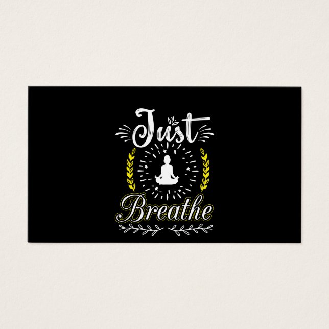 Yoga Älskare | Bara Breathe Visitkort (Framsidan)