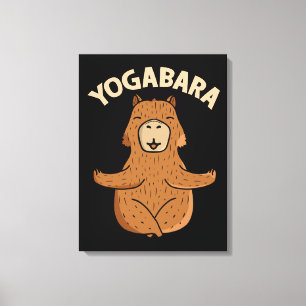 Yoga Älskare Gift Women Capybara Meditation Yoga Canvastryck