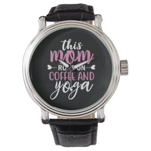 Yoga Älskare I Mamma Springa på kaffe och yoga Armbandsur