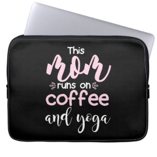 Yoga Älskare I Mamma Springa på kaffe och yoga Laptop Fodral