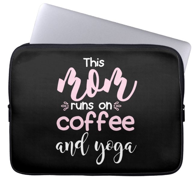 Yoga Älskare | I Mamma Springa på kaffe och yoga Laptop Fodral (Framsidan)