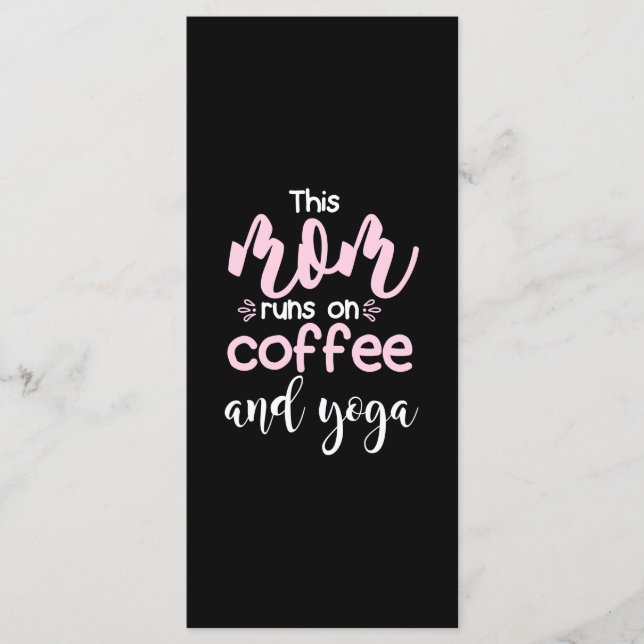 Yoga Älskare | I Mamma Springa på kaffe och yoga Meny (Framsida)