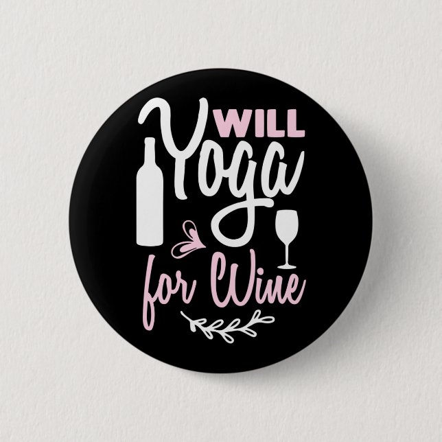 Yoga Älskare | Will Yoga för Vin Knapp (Framsida)