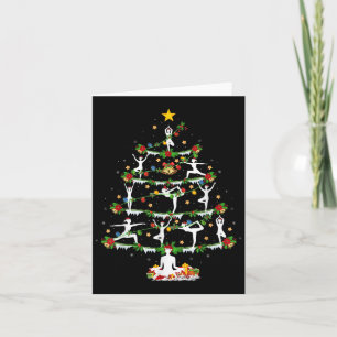 Yoga Älskare Xmas Belysning Yoga Julgran Kort