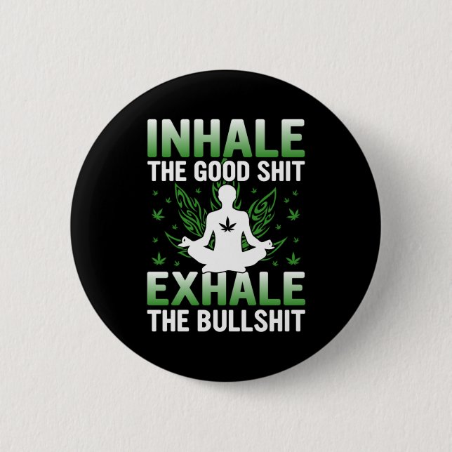 Yoga Älskare | Yoga Inhale Bra Knapp (Framsida)