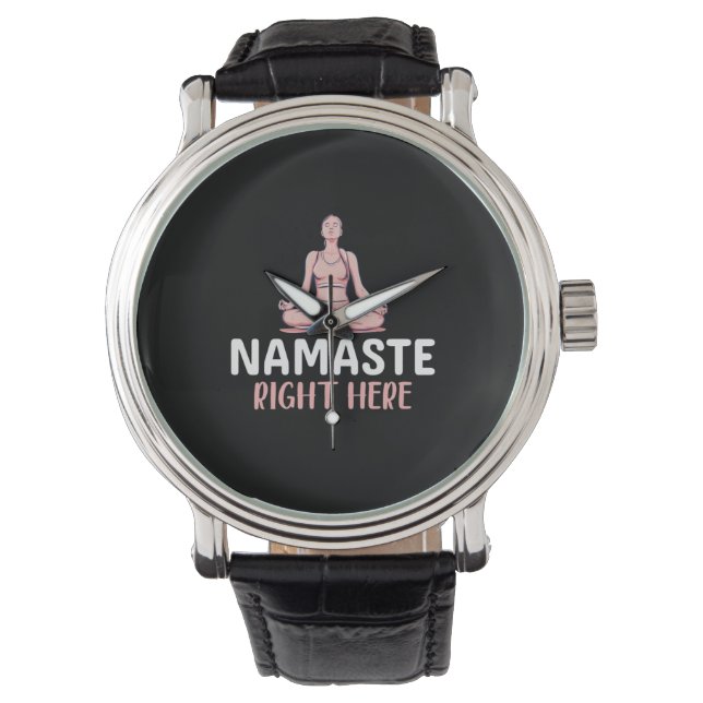 Yoga Älskare | Yoga Namaste Höger här Armbandsur (Framsida)