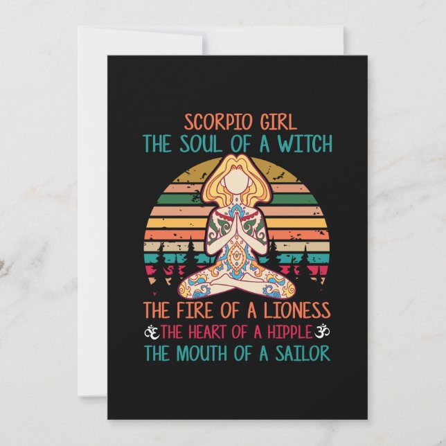 Yoga Älskare | Yoga Scorpio Girl Inbjudningar (Framsida)