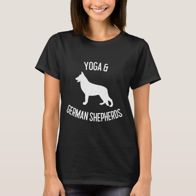 Yoga Amp German Shepherds Hund älskare T Shirt (Framsida)