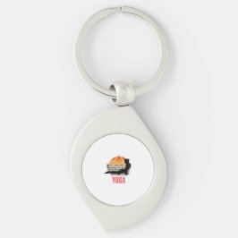 Yoga: Anbrace flödet Swirl Silverfärgad Nyckelring