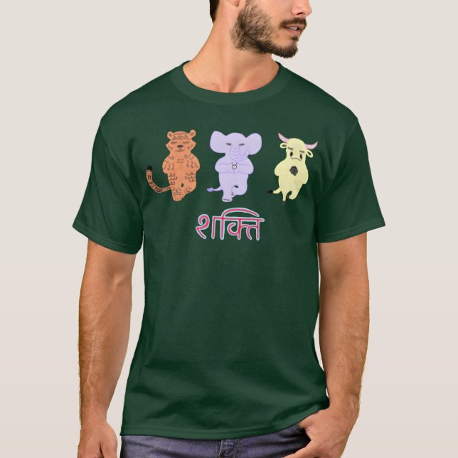 Yoga Animals funny T Shirt (Framsida)