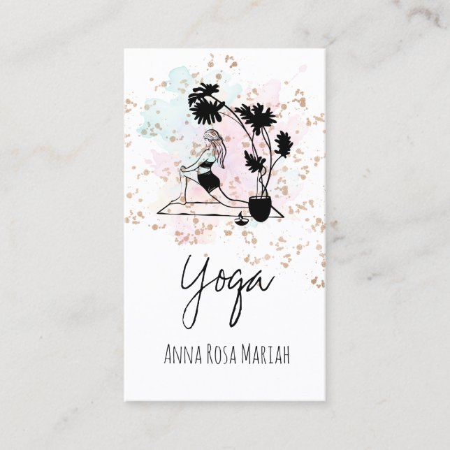 *~* Yoga AP33 Rainbow Andlig Chakra Plant Visitkort (Framsida)