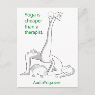 Yoga är billigare än en terapi vykort