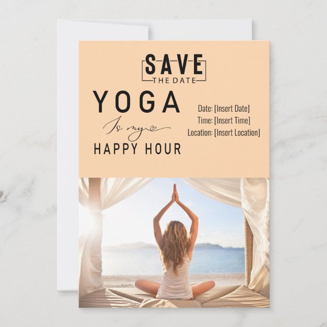 Yoga är min lycklig-timme. inbjudningar (Framsida)