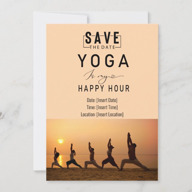 Yoga är min lycklig-timme. inbjudningar (Framsida)