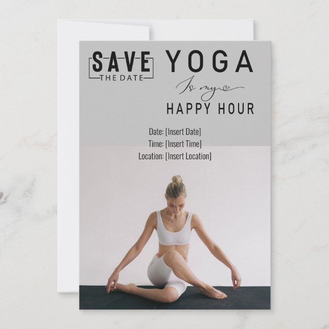 Yoga är min lycklig-timme. inbjudningar (Framsida)
