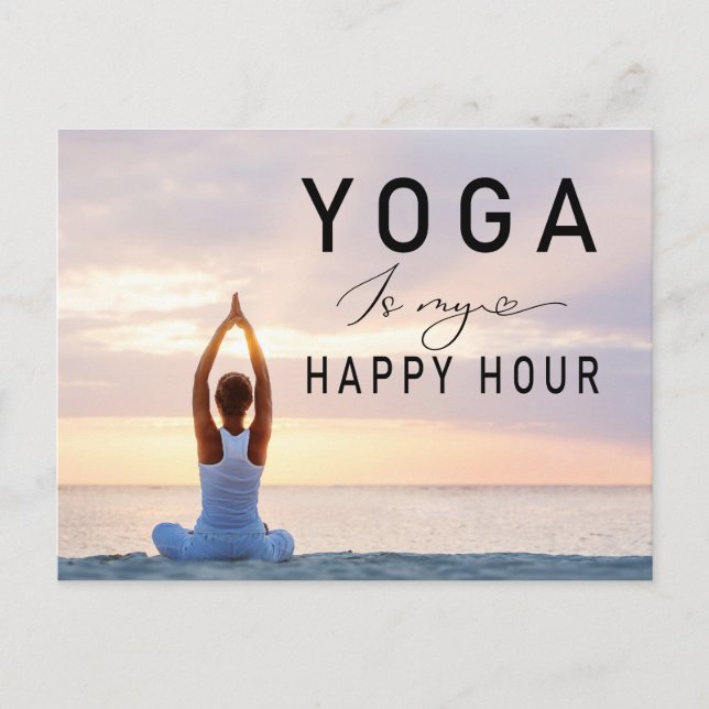 Yoga är min lyckligaste stund Kvinna poserar yoga Vykort (Framsida)