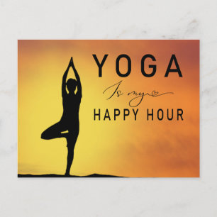 Yoga är min lyckligaste stund Kvinna poserar yoga Vykort