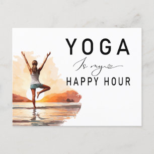 Yoga är min lyckligaste stund Kvinna poserar yoga Vykort
