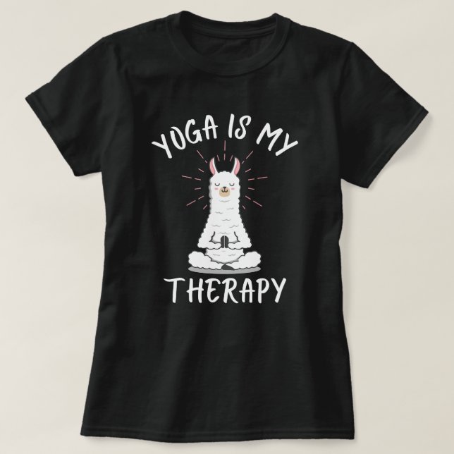 Yoga är min terapi – Llama Edition T Shirt (Design framsida)