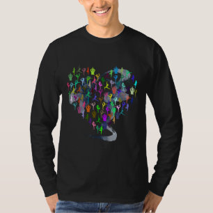 Yoga Asana Kärlek Chill Heart Calligraphy T Shirt