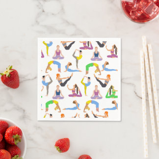 Yoga Asana Papper Napkins Pappersservett