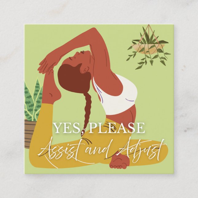 Yoga Assist-kort Fyrkantigt Visitkort (Framsida)