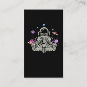 Yoga Astronaut Space Planets Visitkort
